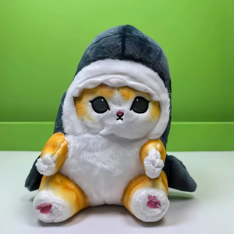 Simpatico squalo gatto peluche autentico Mofusand bambola ciondolo giocattoli di peluche appendere la chiave zaino appeso regalo per bambini
