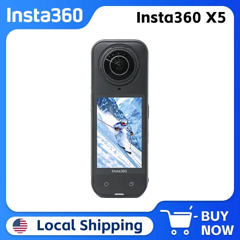Insta360 X5 8K30fps 360 Video with Dual 1/1.28'' Sensors 208 Mins Battery Life Tougher, Replaceable Lenses