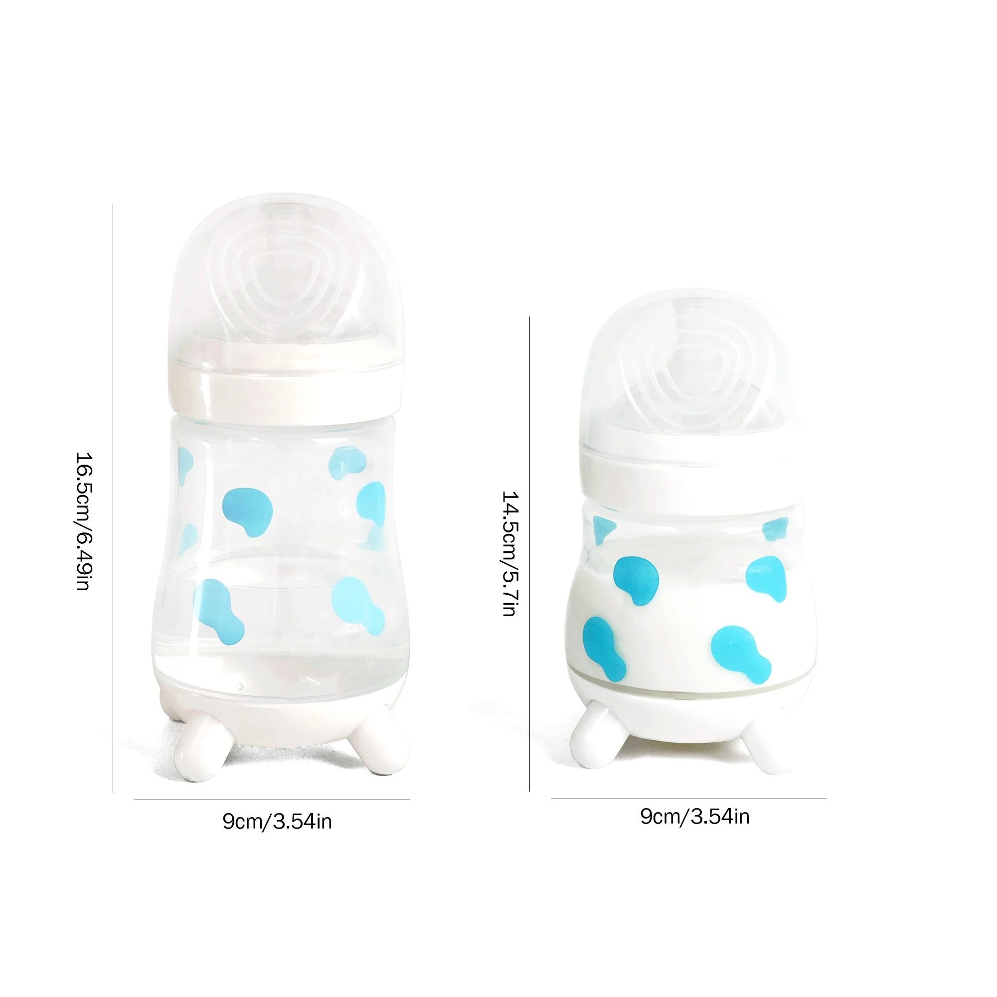 150ML/270ML high-quality PP milk bottle, cute cow shaped, thickened bottom. Imitation breast milk silicone nipple, BPA free