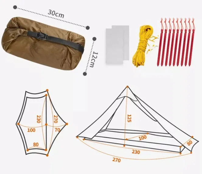 3FUL GEAR LanShan 1 Fessional アウトドア キャンプ 登山テント 1 人用 防水 3 シーズン 2 人用テント