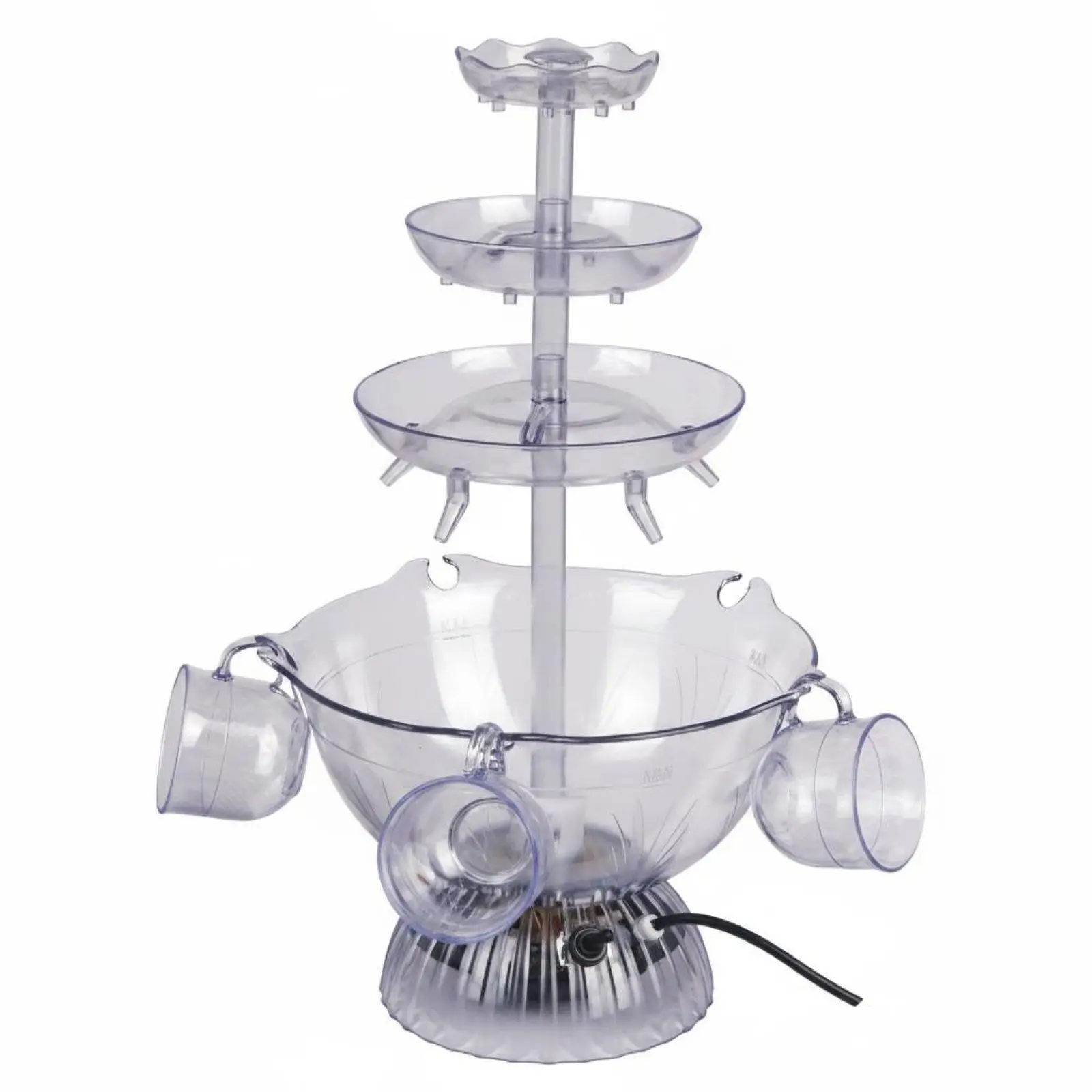 5-Cup Dispenser Continuous Circulation Party Pouring Display Reusable Cups Beverage Dispenser for Banquet
