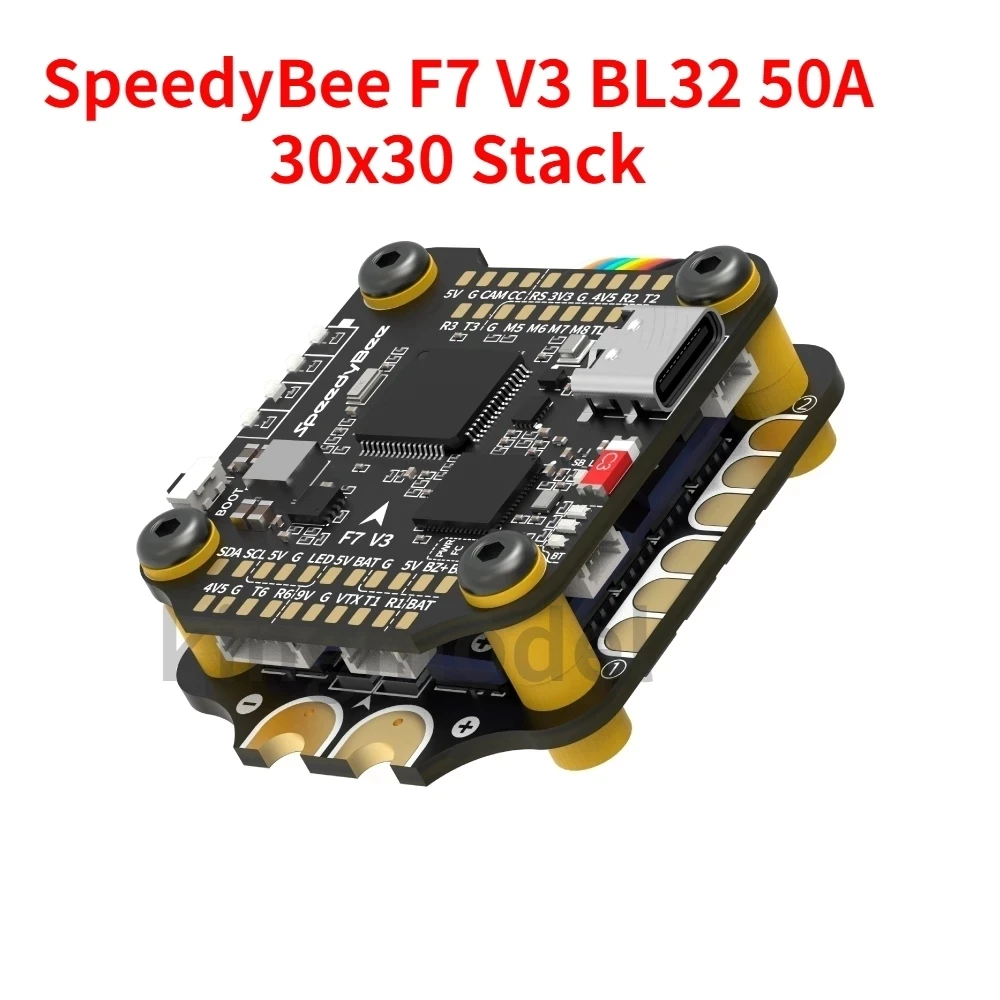 

RunCam SpeedyBee F7 V3 BL32 50A 30x30 Stack iNAV Betaflight Emuflight Wireless Firmware Flasher Black Data Analyze