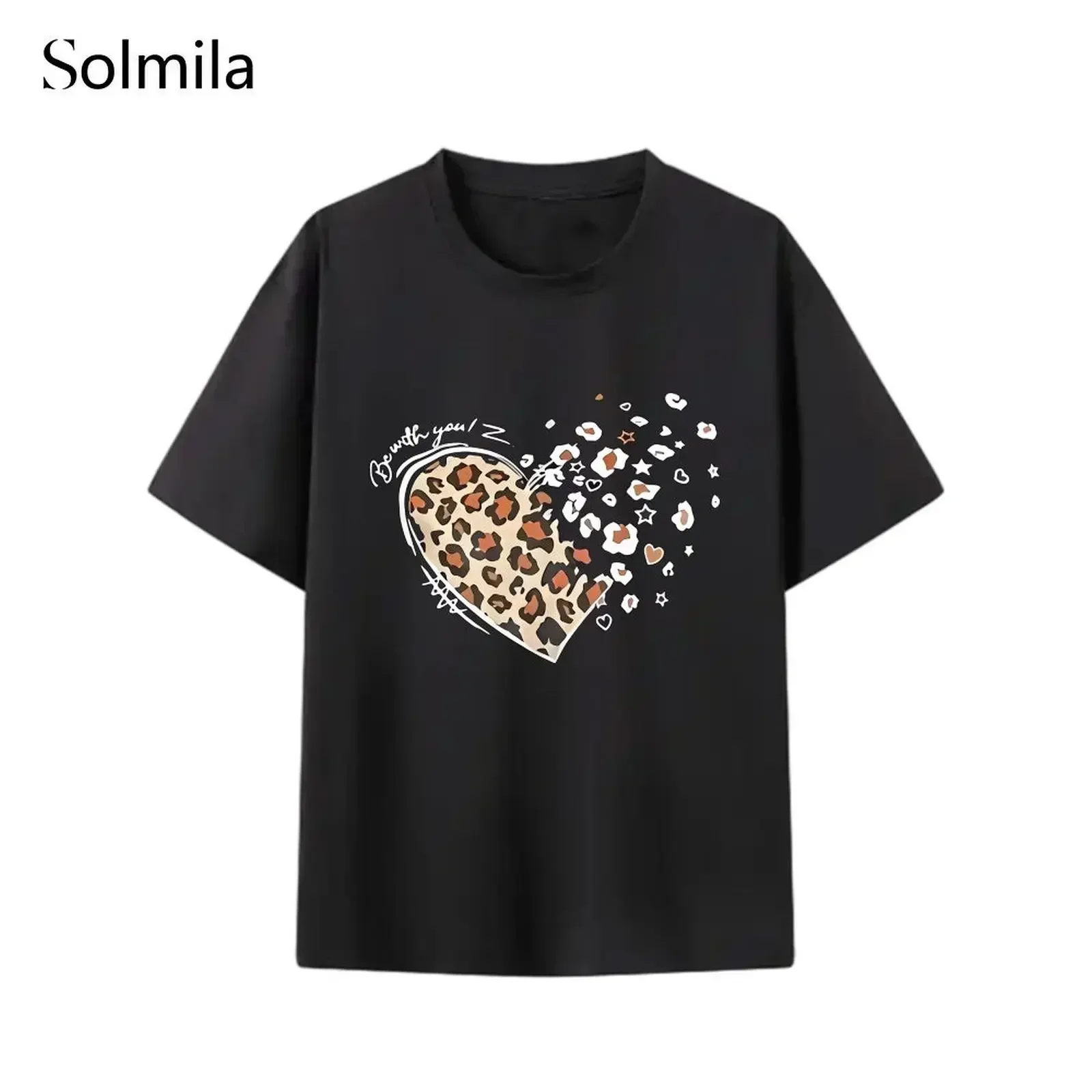 

2XL Women T Shirt Stylish Graffiti Leopard Top Emo Harajuku Spring Summer Top Versatile Fashion Comfortable For Daily Wear