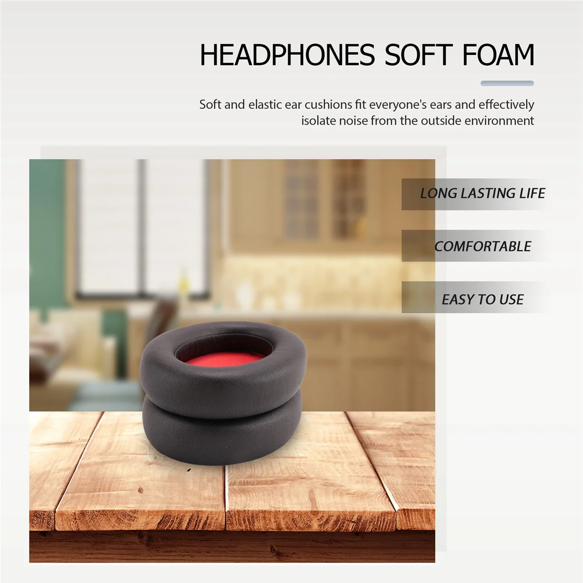 AT41교체용 이어 쿠션 폼 커버 이어 패드 Anker Soundcore Life Q10 / Q10 Bluetooth 헤드폰용 소프트 쿠션(빨간색)