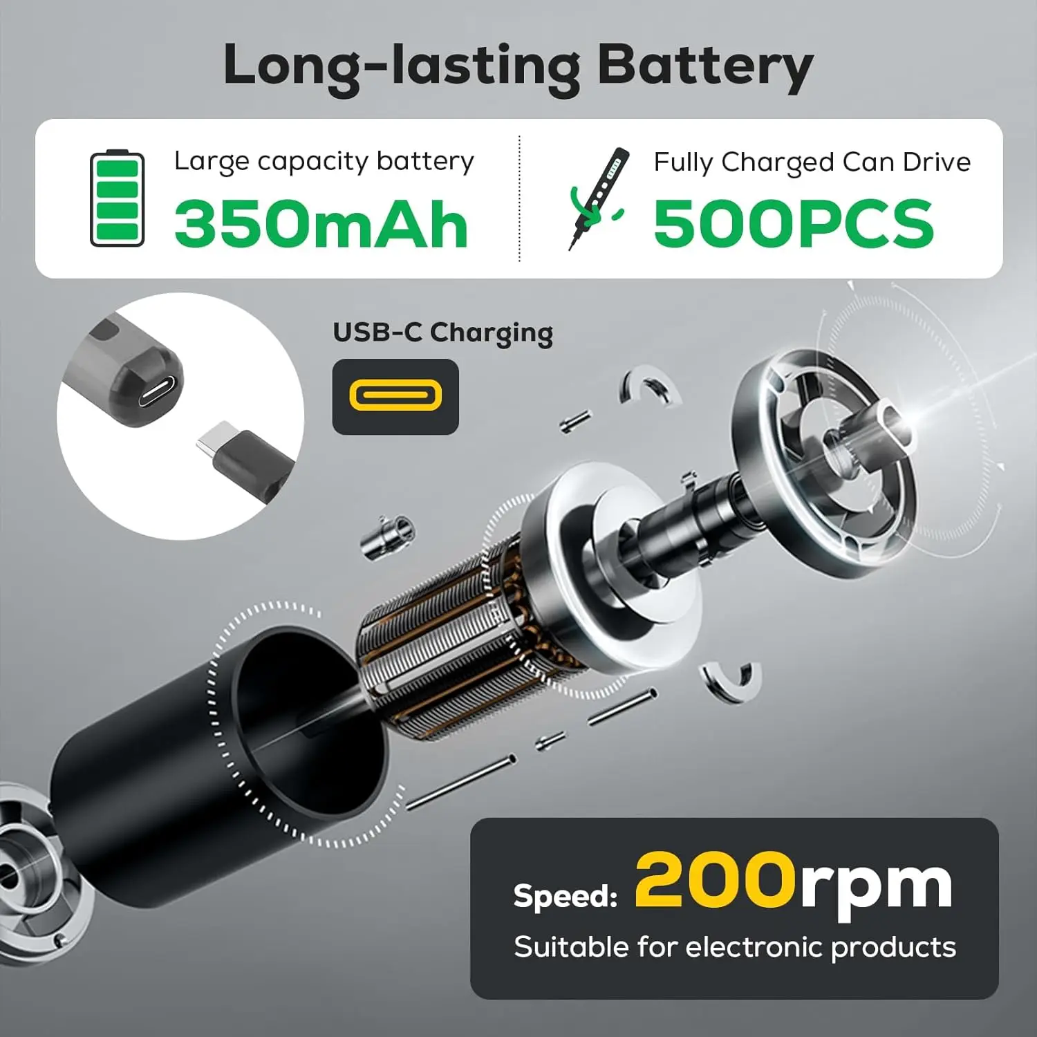 KUAIQU 5-Speed Torque Precision Electric Screwdriver Set DIY 3.7V Rechargeable Screwdriver Magnetic iPhone Disassemb Repair Tool