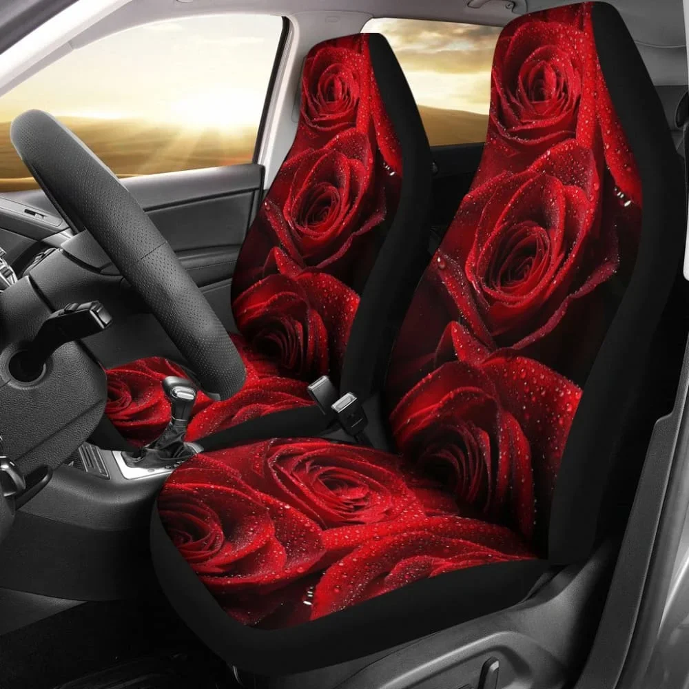 

Fall In Love With Rose Car Seat Covers 212701,Pack of 2 Universal Front Seat Protective Cover