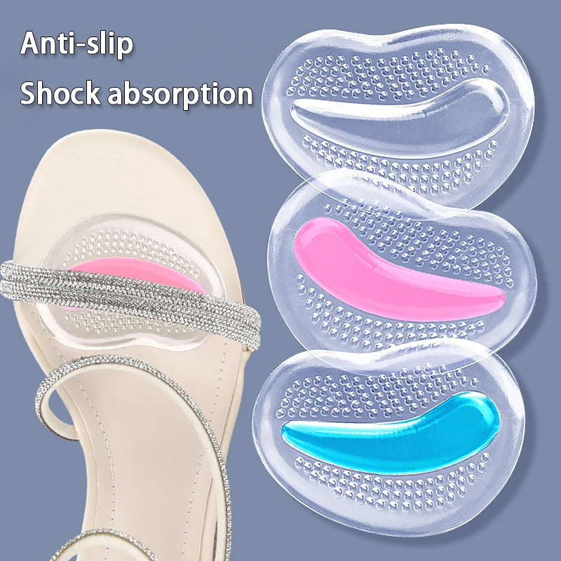 2Pcs/4Pcs Forefoot Pads For Sandals High Heels Silicone GEL Invisible Half Size Pads Non-slip Stickers Thickened Self-adhesive