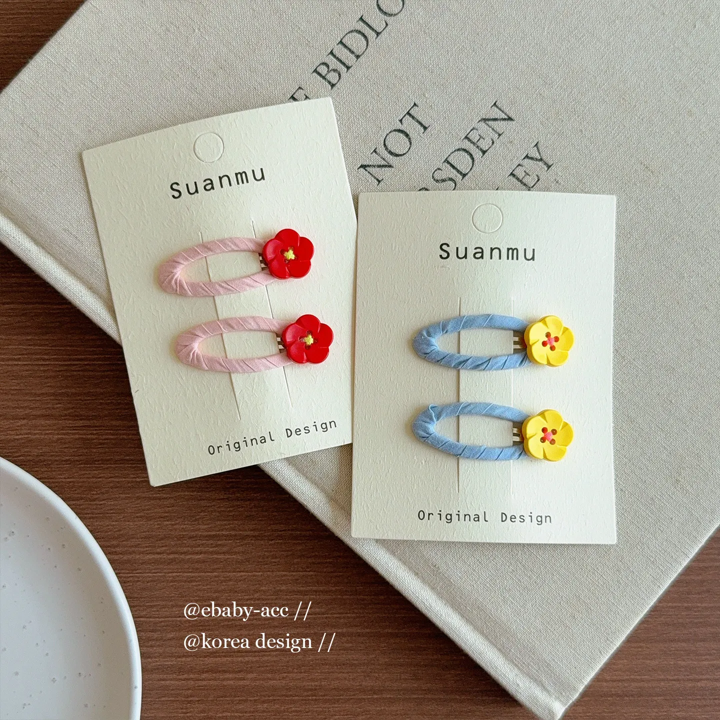 Hair Clip Girls Cute Colorful Flower Korean Cartoon Side Bangs BB Clip Hair Accessory Resin Metal Lightweight Sweet Daily Travel