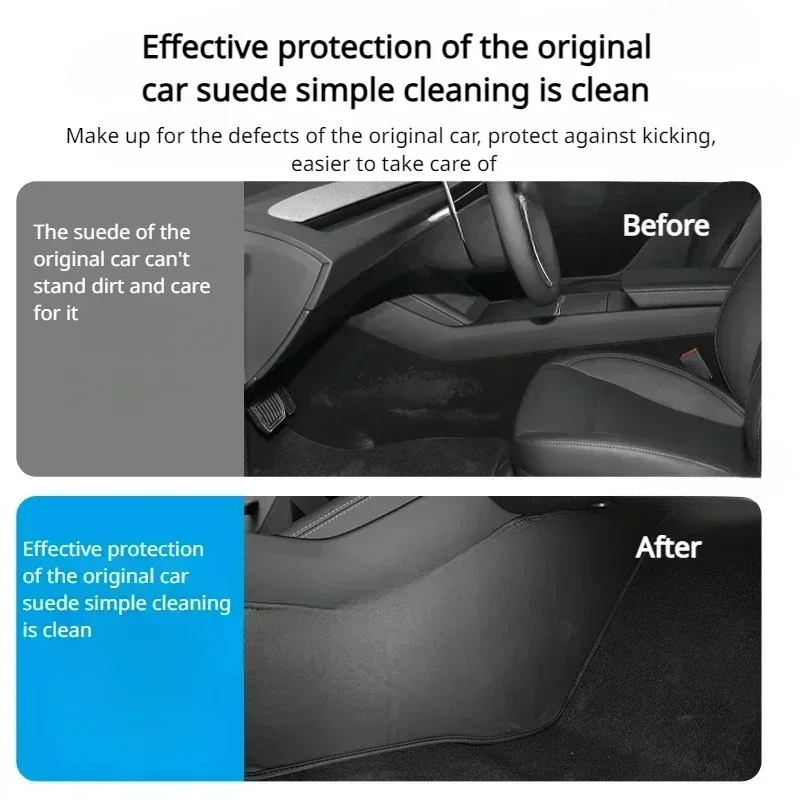 For Tesla Model 3 High land 2024 Car Center Console Side Anti-Kick Mats Dust Resistant Protector Mat Interior Decoration Trim