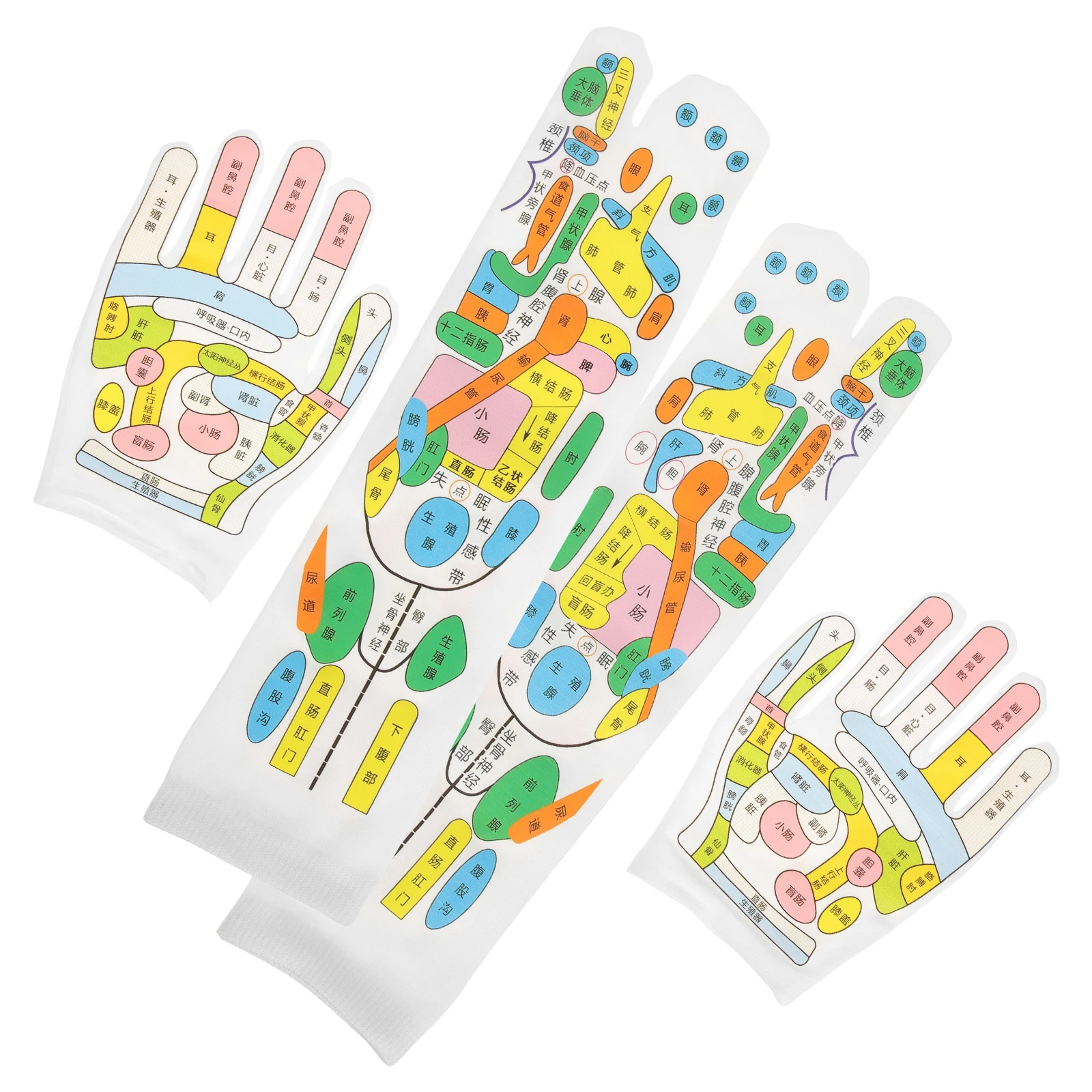 

1 set Massage Gloves Socks Set Reflexology Tools for Five Toes Pressure Points Hand Foot Acupressure Therapy Men