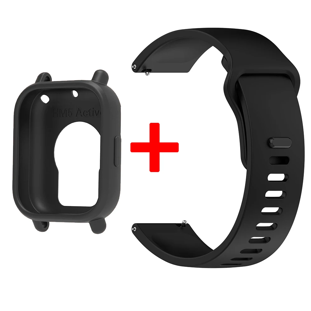 Silicone Casp + Strap For Xiaomi Redmi Watch 5 Active Soft Bumper Protector Shell For Redmi Watch 5 Lite Official Silicone Band