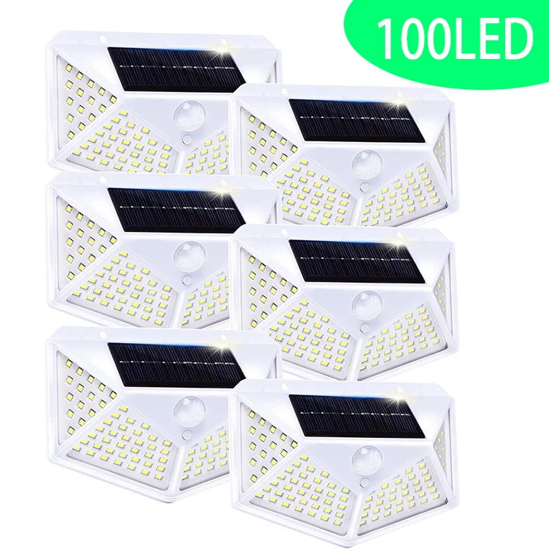 

Solar Lights Outdoor 100 LED 3 Modes 270° Lighting Motion Sensor Outdoor Lights IP65 Waterproof Wall Lights for Garage Yard