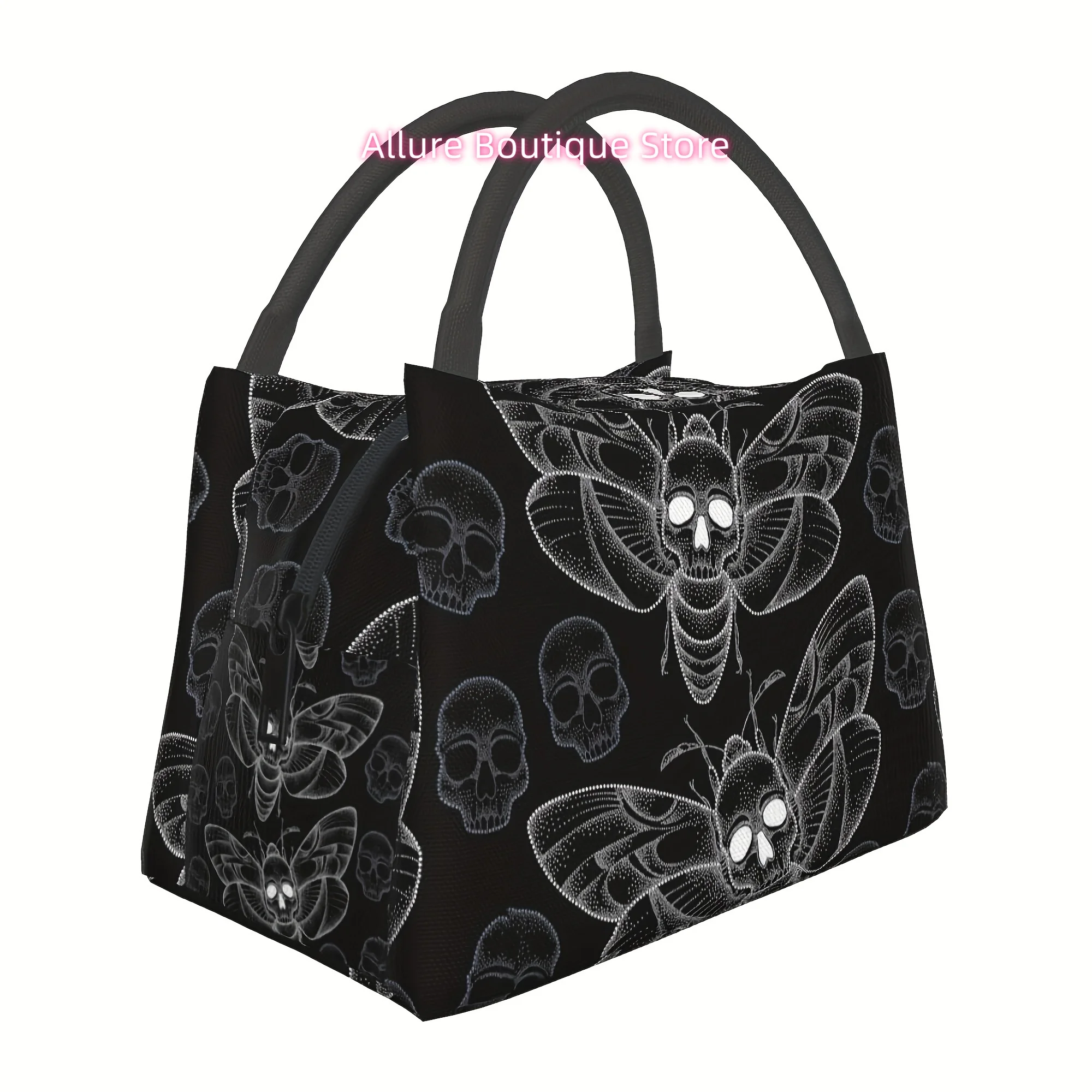 A Butterfly-Themed Halloween And Day of The Dead Design, This Portable And Reusable Cooler Bag, Insulated Bag, And Lunch Bag Is