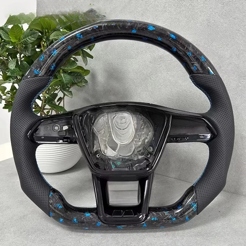 

For Audi C8 A7 Blue forged carbon steering wheel with shift knob, color palette and black frame
