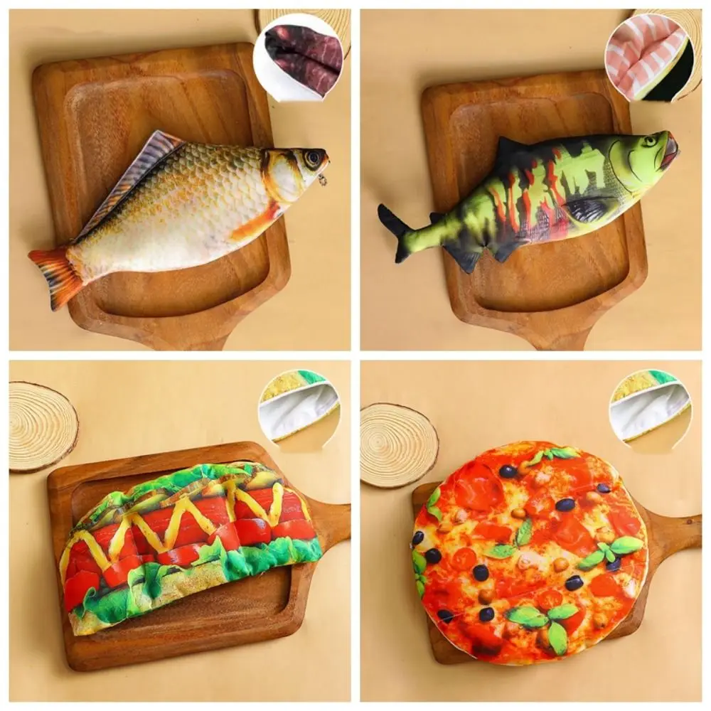 Pencil Box Creative Fish Shape Pen Bag Simulated Fish Cute Design Pizza Pencil Case Novetly Funny Stationery Storage Bag Kids