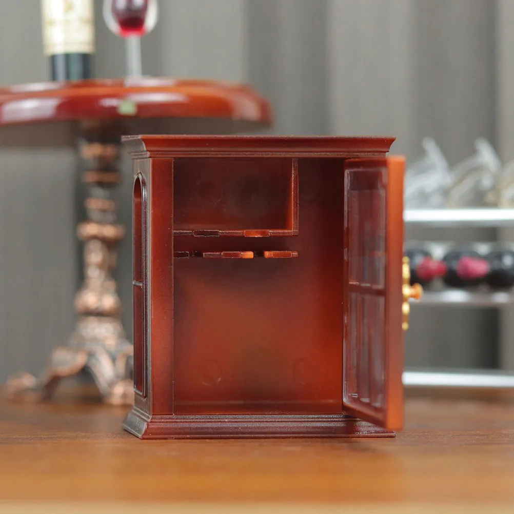 

Miniature Wall Cabinet Vintage Realistic Mini Wall Cabinet for House Accessories Lightweight Small Decor