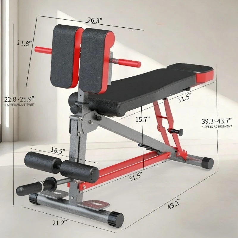 Home-Use Multi-Functional Dumbbell Bench Ab Board, and Back Extension Board Strength Training Equipment