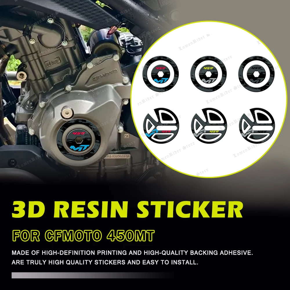 

For CFMOTO 450MT 2024 Motorcycle Accessories Engine Protection Sticker 3D Epoxy Resin Sticker Anti Slip Scratch Kit