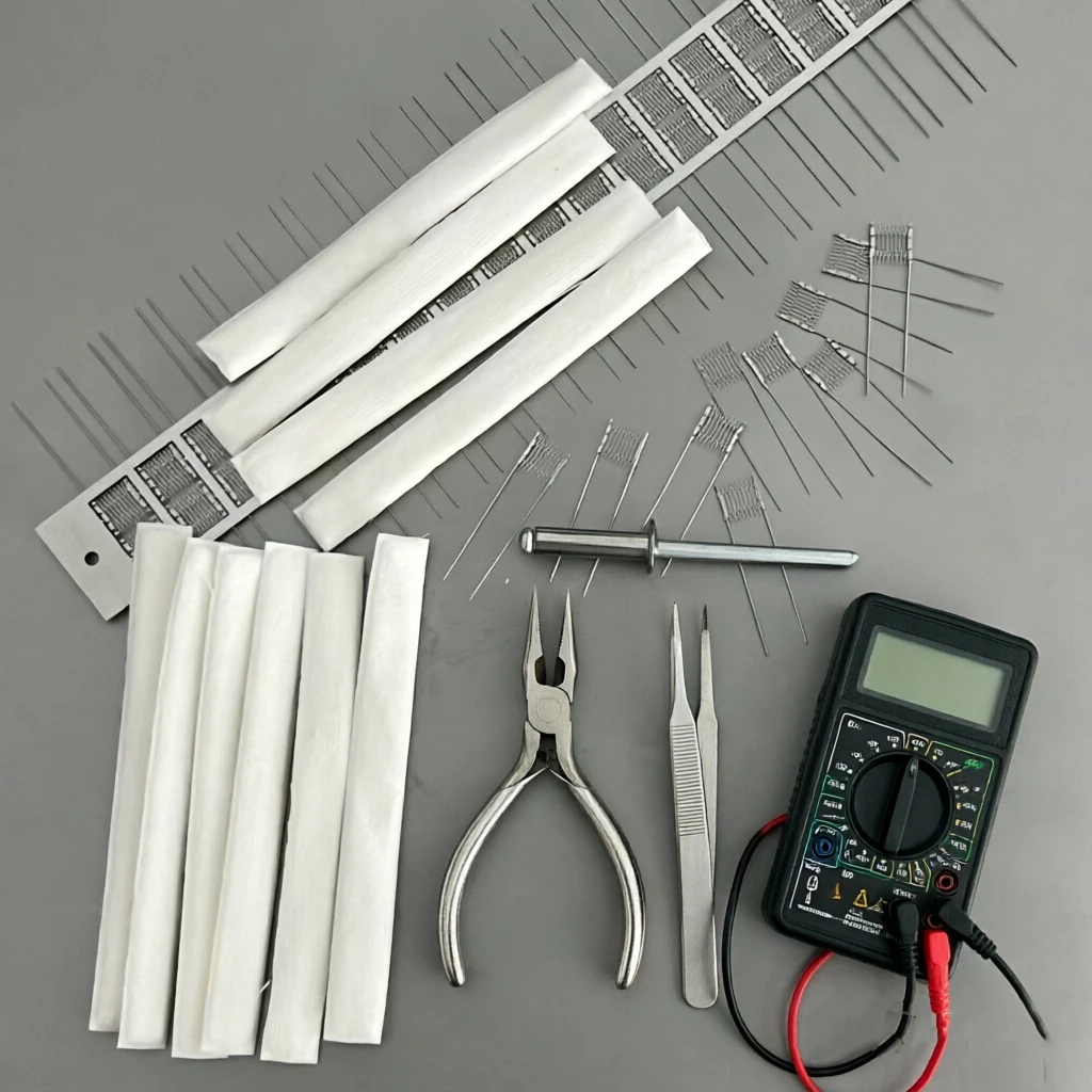 Rebuilt Metal Tools Resistance Kit Pack 0.6,0.8,1.0,1.2ohm Accessary with 6x8 6x6mm Multi Size for Home Electronic Repair Parts