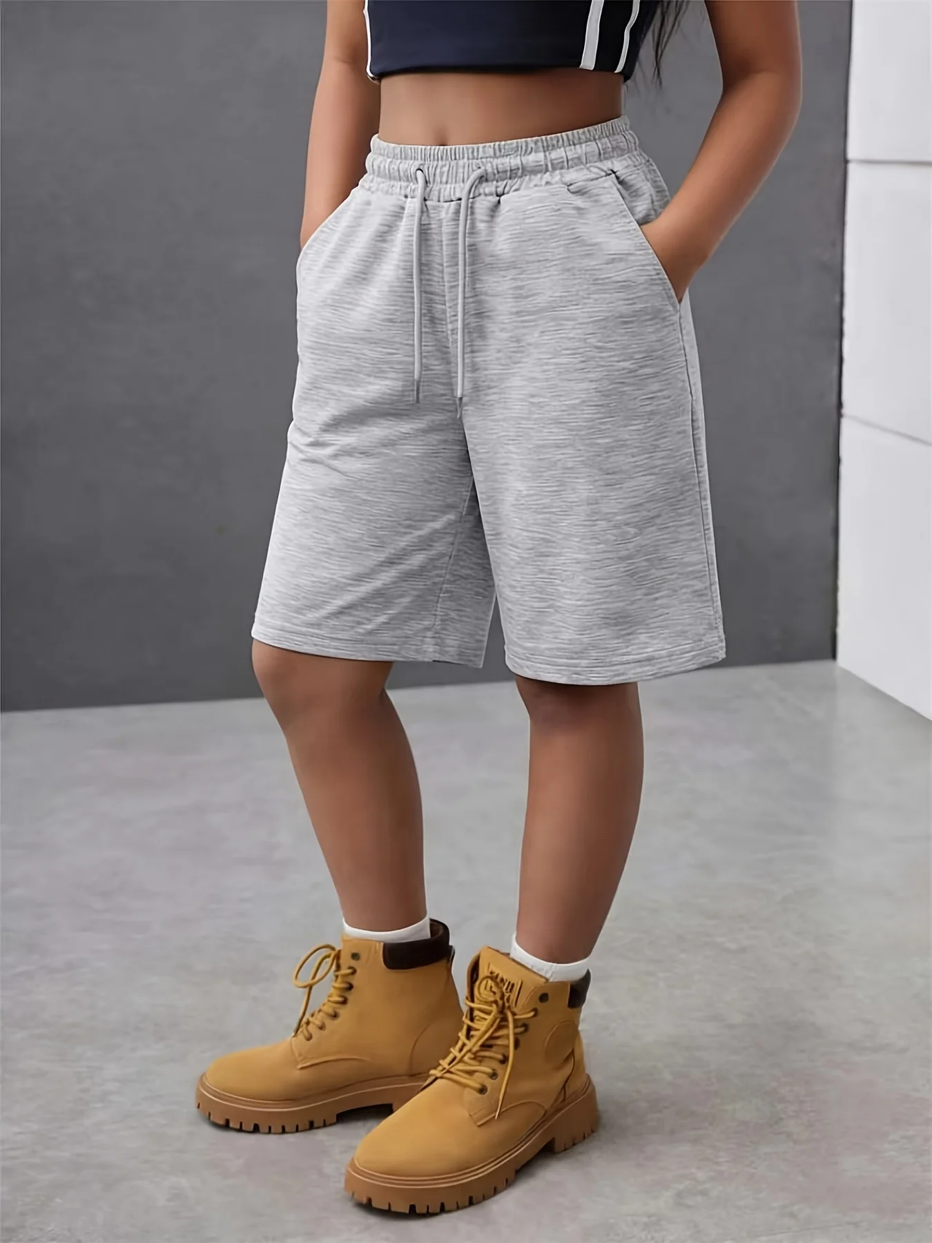 American Retro Shorts Sport Summer Thin Five Quarter Pants Loose Casual Straight Leg Mid Length Pants