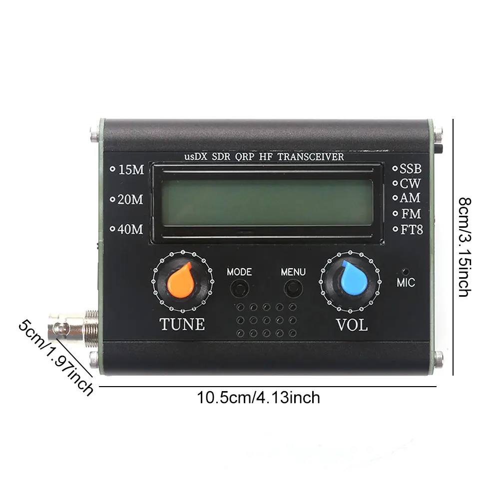 Transceptor HF de todos los modos de 5W con micrófono de mano Transceptor de radio de alta frecuencia de 3 bandas y todos los modos