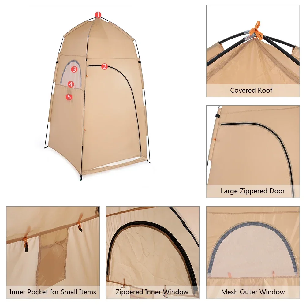 Portable Outdoor Shower Changing Room Private Toilet Camping Beach Tent Private Toilet Photo Tent