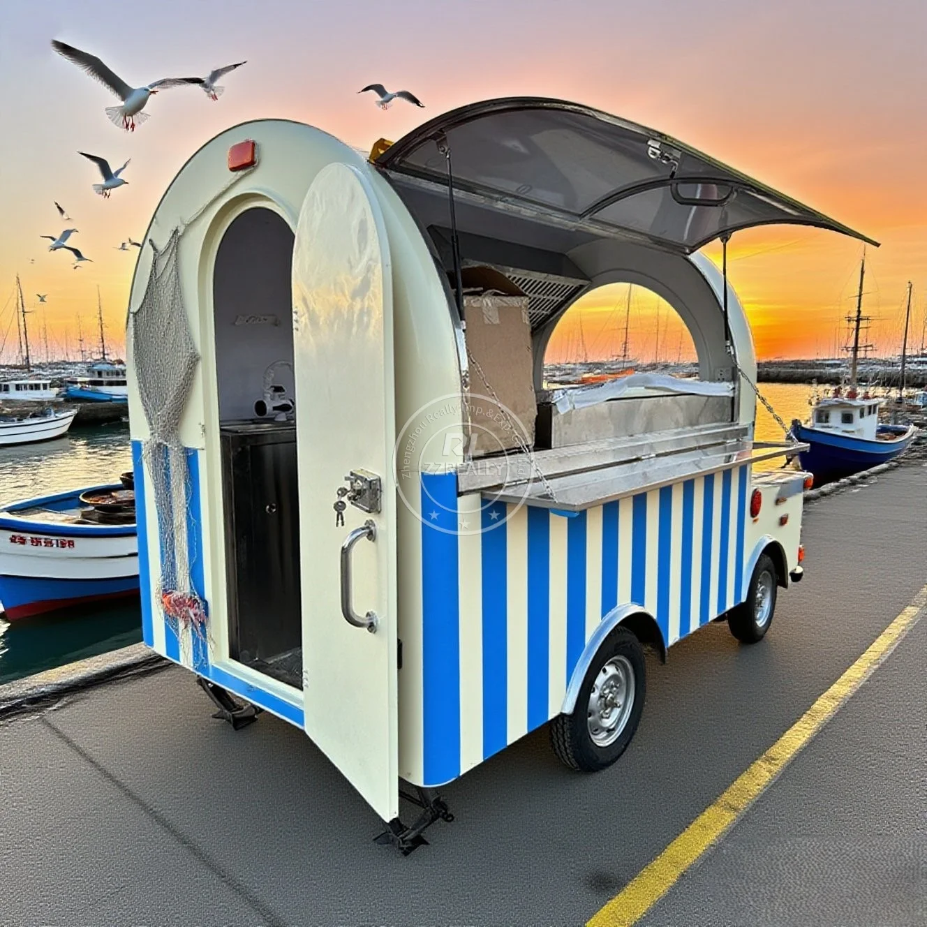 

Catering Pizza BBQ Food Trailer Fully Equipped Outdoor Mobile Bar Ice Cream Coffee Food Truck