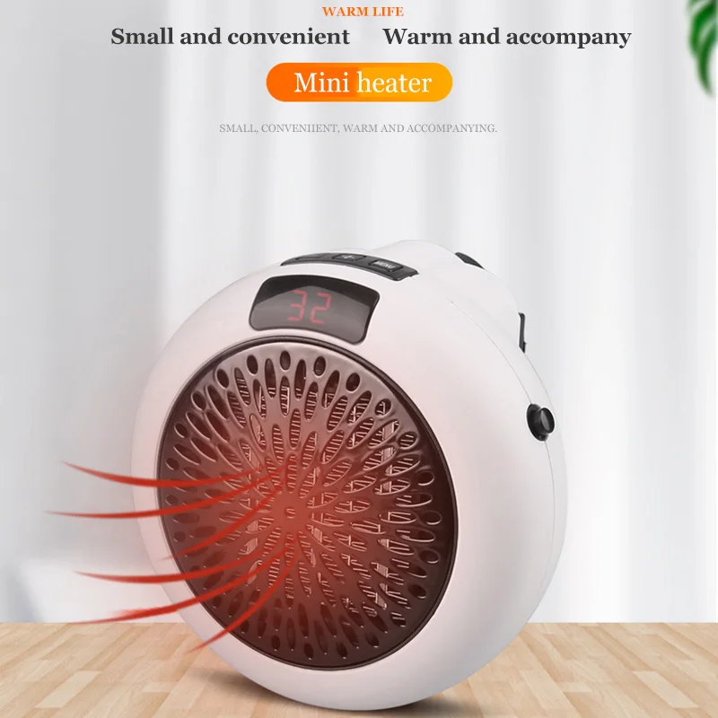 Electric Heater Portable Ptc Ceramic Hot Air Fan Household Desktop Wall Mounted Round Home Mini Appliances Winter Heater