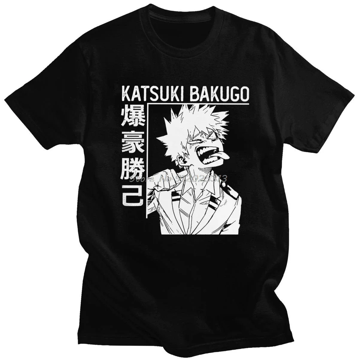 Funny Men's Katsuki Bakugo Boku No Hero Academia T-Shirt Cotton Anime Tee Shirt Short Sleeve Manga All Might Tshirt  Tops