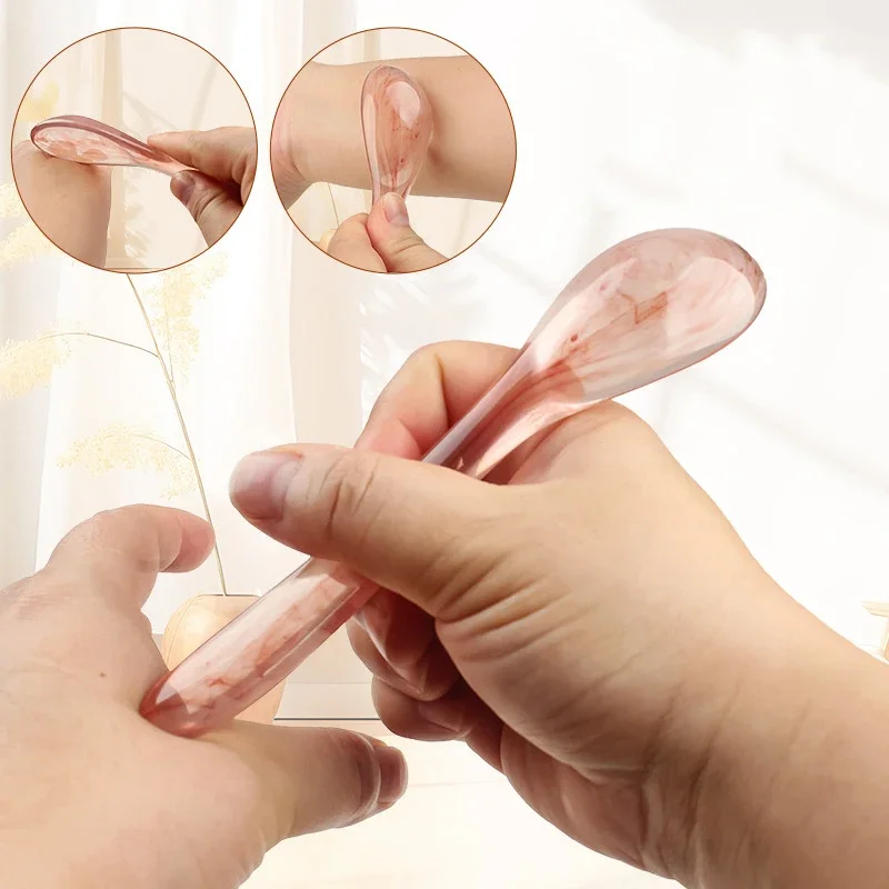 

Resin Massage Wand Spoon Body Gua Sha Tool Acupoint Pen Eye Massage Stick Cream Applicator Meridian Face Skin Care Tool
