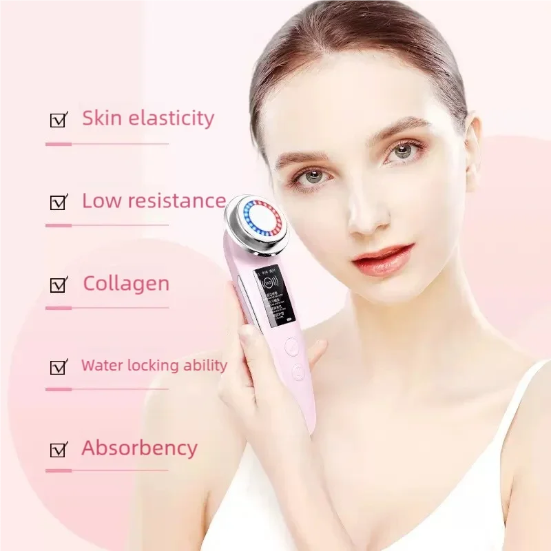 เครื่องนวดหน้า EMS บำบัดด้วยแสง LED โซนิค ไอออน การสั่นสะเทือน กระชับผิวหน้า ยกกระชับ ลดเลือนริ้วรอย อุปกรณ์เสริมความงาม เครื่องมือดูแลผิว