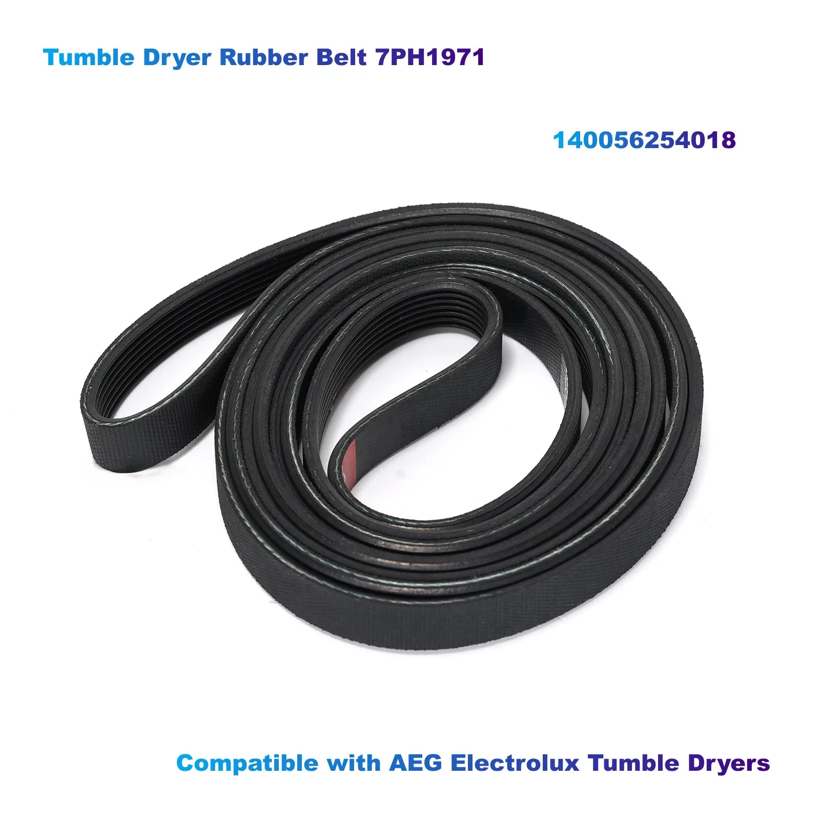 Tumble Dryer Rubber Belt 7PH1971(7Ridges, 1971mm Circumference,11.2mm Width) 140056254018 Compatible with AEG Electrolux