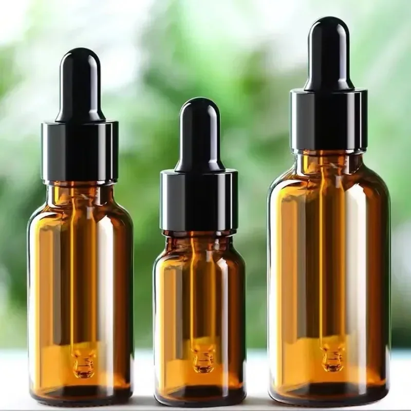 Dropper Bottles 5ml-100ml Reagent Eye Drop Amber Glass Aromatherapy Liquid Pipette Bottle Refillable Bottles Travel