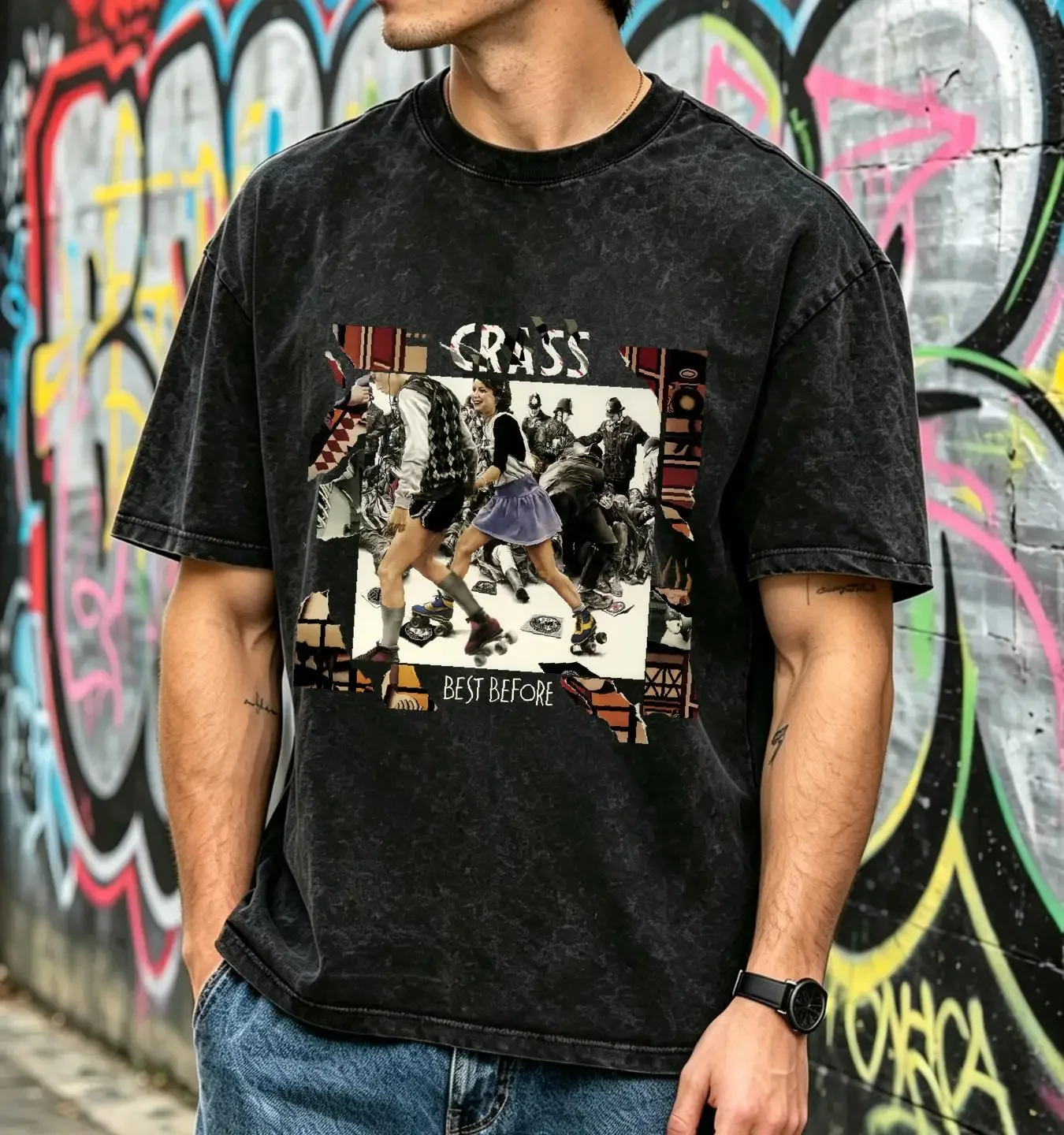 washed T Shirt Crass Don't Tell Me You Care  Cotton Black Men S 5XL BE478 vintage Washed Unisex streetwear graphic Comfortable