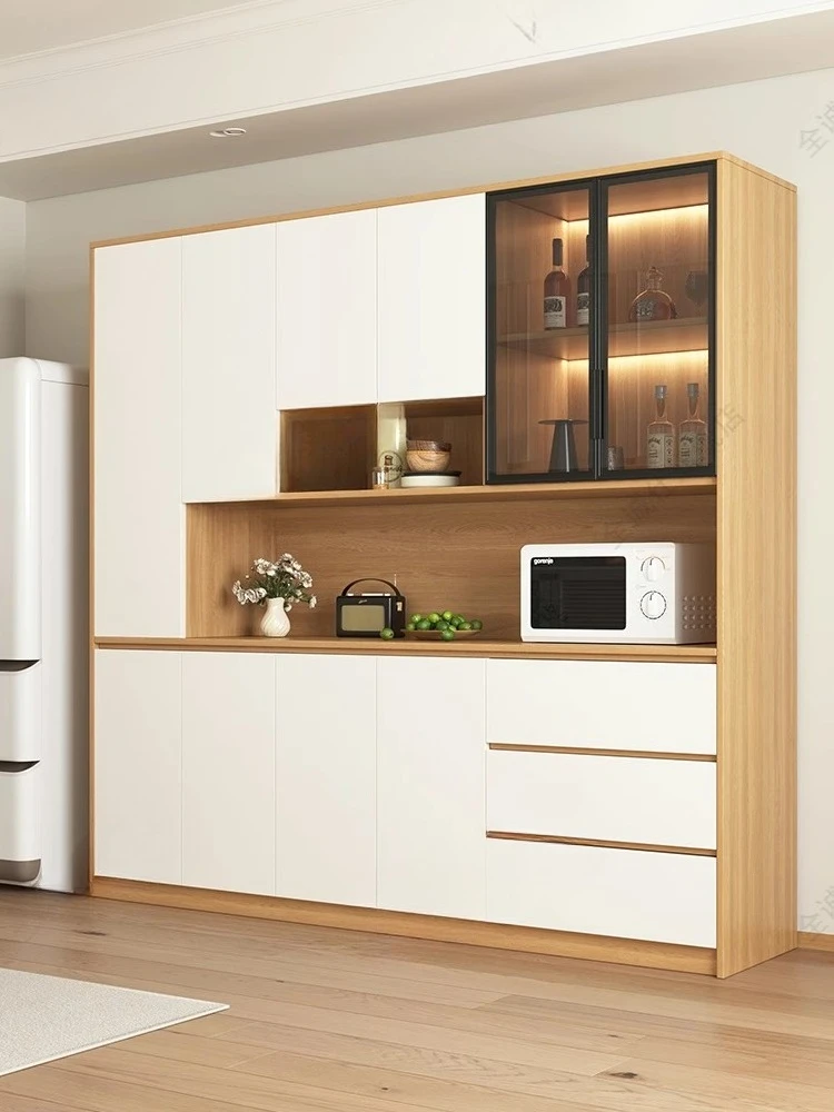 

Solid wood dining side cabinet, living room home wine cabinet integrated wall locker, simple dining room tea cupboard
