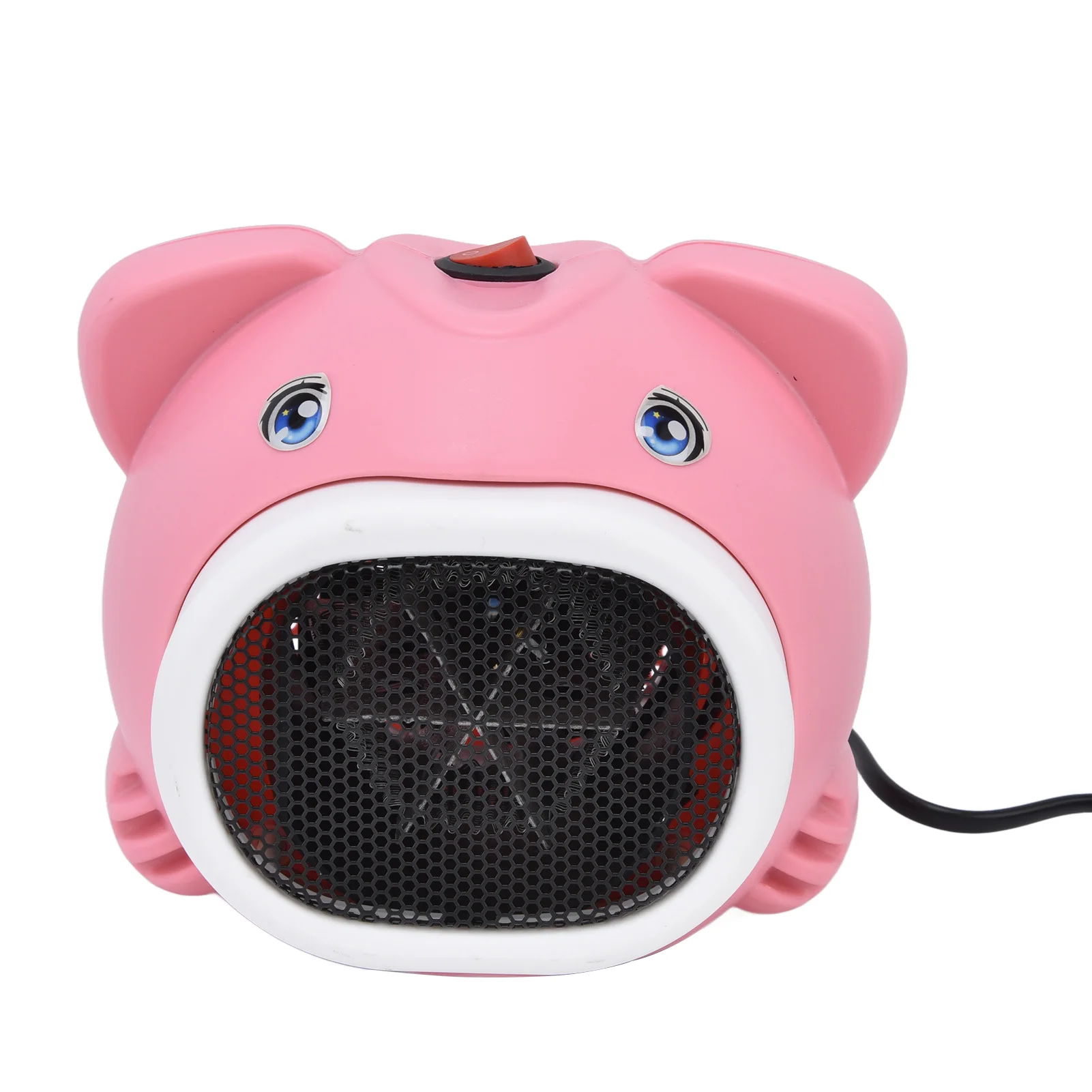 Small Space Heater Pink Pig 600W Quick Heating Wide Angle Safe Quiet Heater Fan for Home Office Bedroom