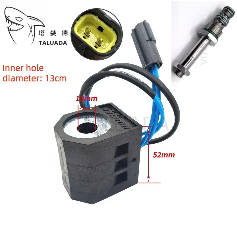 Solenoid Valve For Doosan Daewoo DH DX150 DX215 DX225 DH200 Solenoid Valve Coil DX55 DX300-5/7/9 Safety lock Solenoid Valve Code