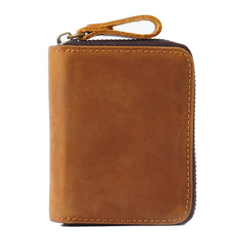Top Schicht Rindsleder Airtag Karte Tasche Retro Echtes Leder RFID Blocking Kreditkarte Halter Anti-verloren Männer Frauen Geldbörse – Detail 10