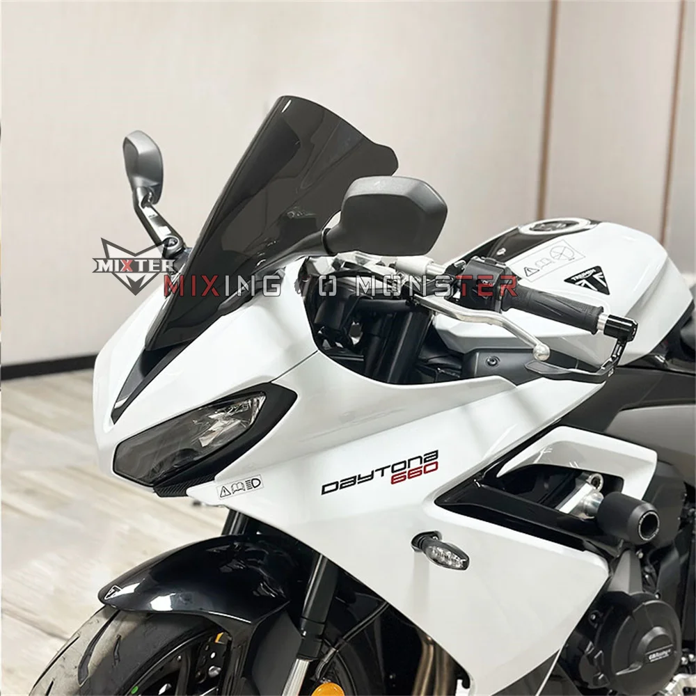 يناسب انتصار دايتونا 660 DAYTONA660 2024 2025 اكسسوارات الدراجات النارية الزجاج الأمامي هدية الزجاج الأمامي منحرف الرياح قناع