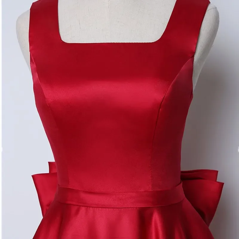 Customized Reflective Short Prom Dress 2025 Cheap Burgundy Red Tea Length Backless Cocktail Party Dress Junior Vestidos De Gala