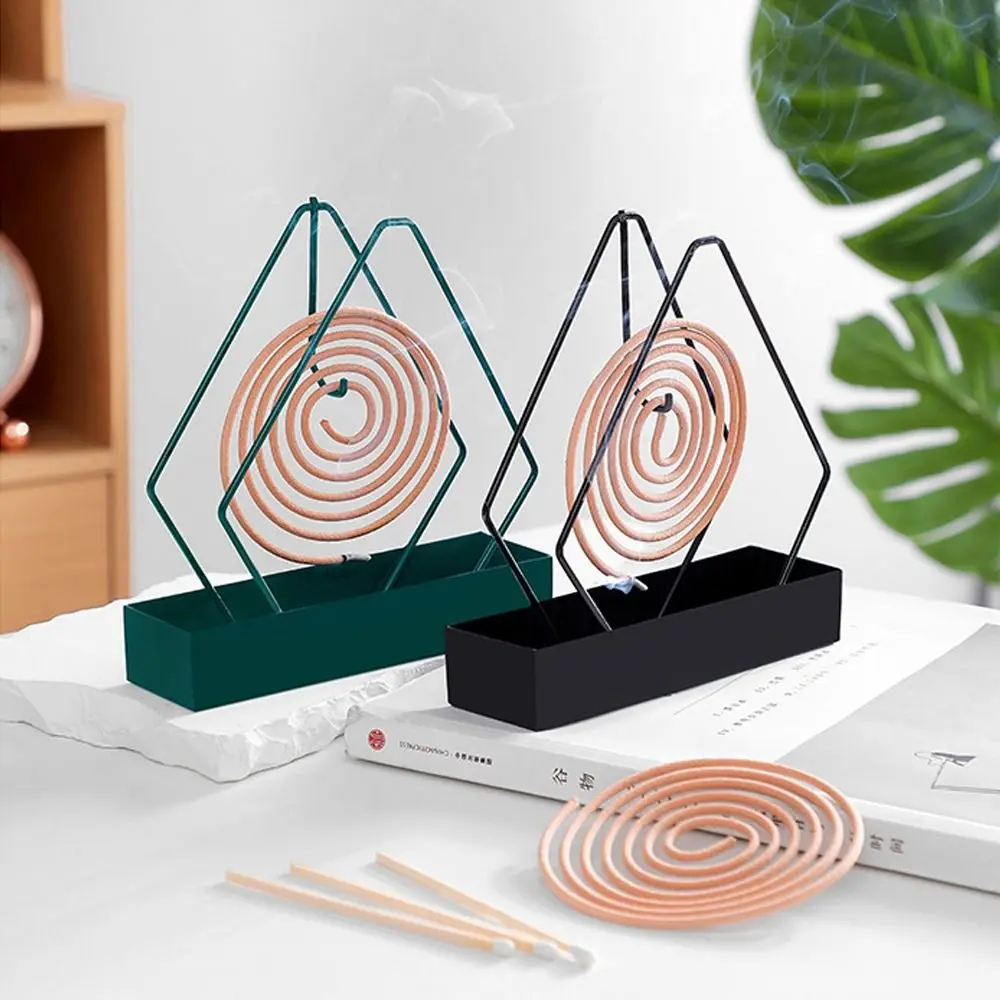 Iron Mosquito Coil Holder Ash-Proof Dust-Prevention Mosquito Repellent Bracket Nordic Style Fashion Incenses Rack Plate