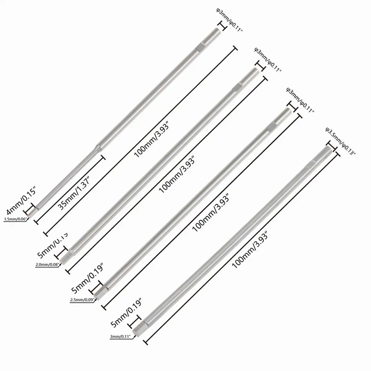 Allen Hexagonal Hex Screw Driver Tip Tool 0.9/1.3/1.5/2.0/2.5/3mm Screwdriver Replacement for RC Drone FPV Quadcopter Helicopter