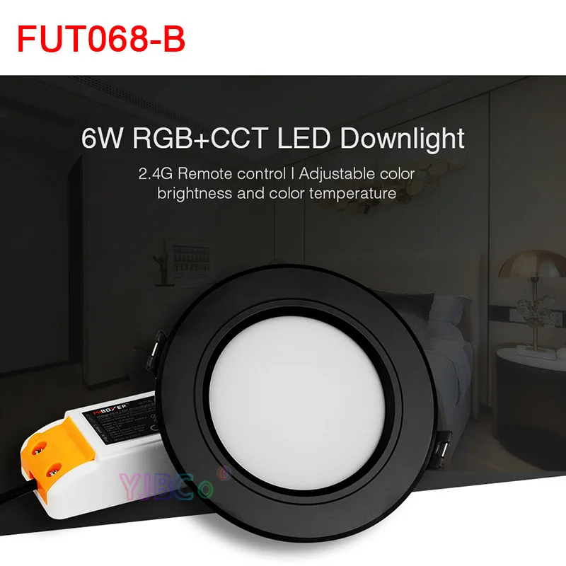 

Miboxer 6W RGB+CCT LED Downlight White/BlackSmart Panel Light Dimmable led Ceiling AC110V 220V 2.4G RF Remote/APP/Voice control