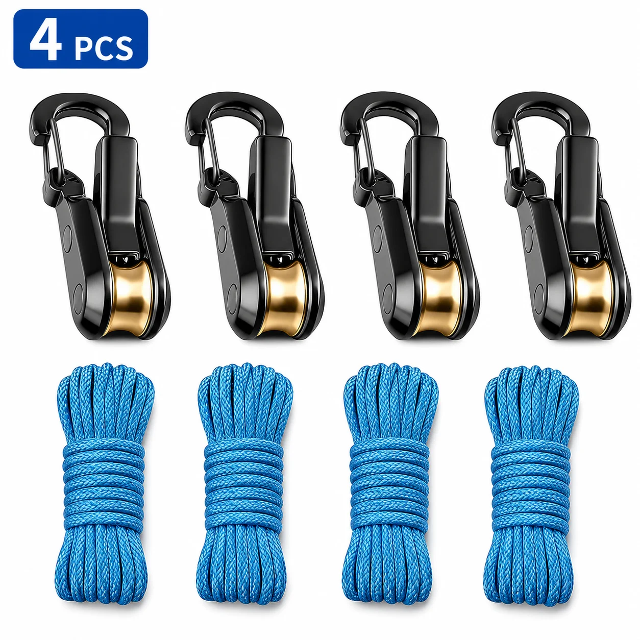 6er-Pack Seilspanner Rollenspanner Hochbelastbare Einziehbare Schnalle für Camping, Bootfahren, Outdoor-Aufbewahrung