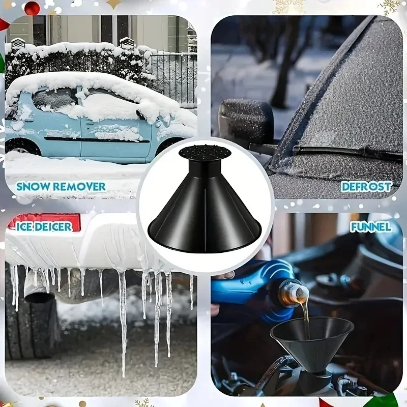 Parabrisas de ventana de coche, raspado de hielo mágico, embudo de aceite, pala de nieve, herramienta de eliminación de hielo, raspado, accesorios de invierno para coche