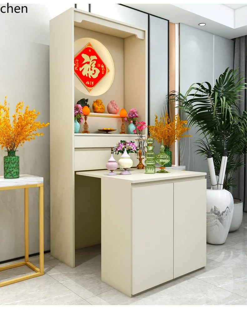 HT Buddha Cabinet Vertical Table Household Simple Guan Gong God of Wealth Guanyin Shentai Cabinet