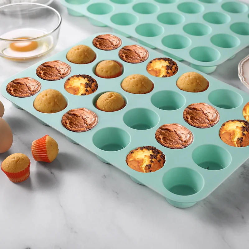1pc-Cookie mold, cake mold, ice cream candy silicone mold, cake tray 24 cups - non stick cake for baking, kitchen baking mold