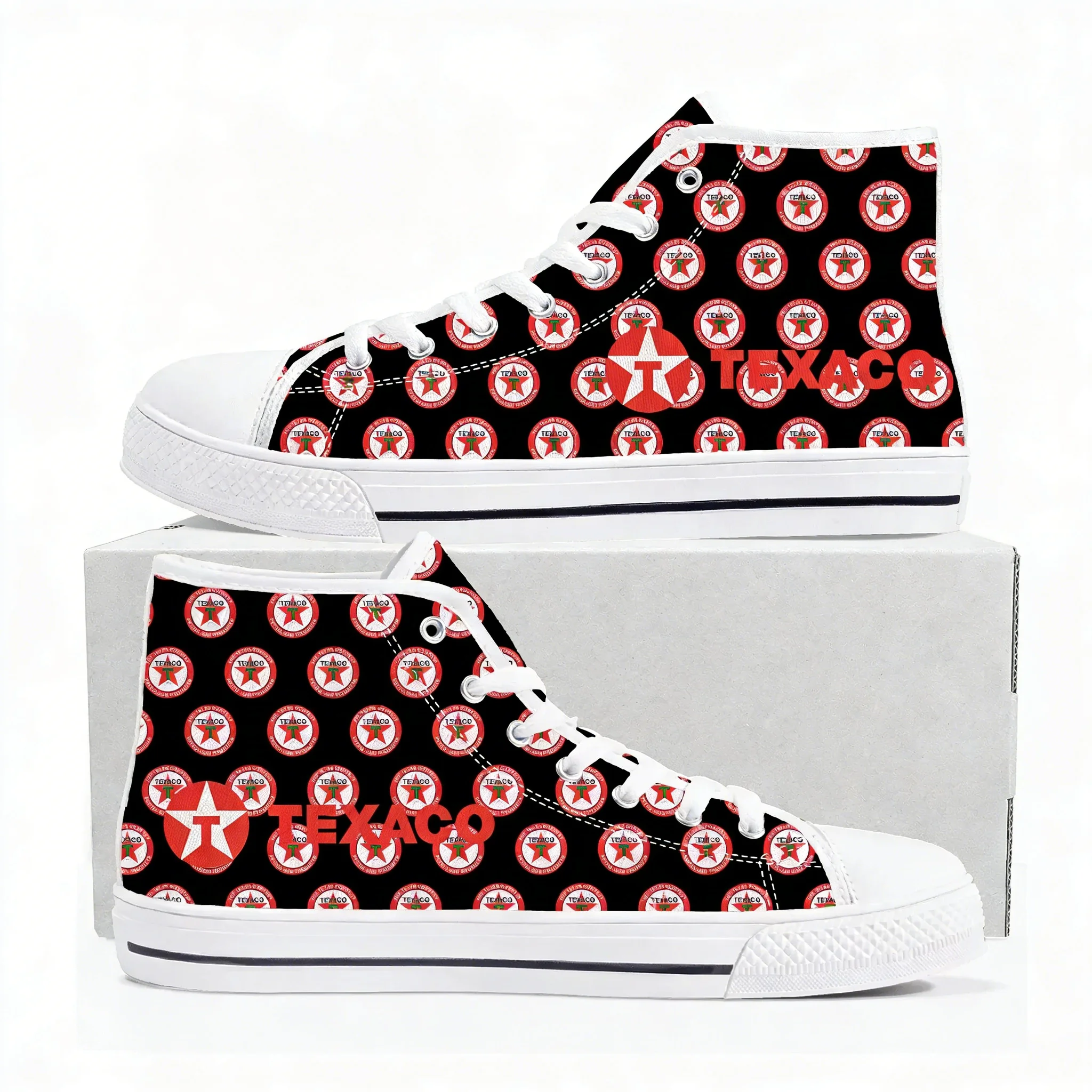 

Кроссовки Texaco High Top для мужчин, женщин и подростков, высококачественные кеды из канваса с 3D-принтом, повседневная обувь для пар, персонализированная обувь