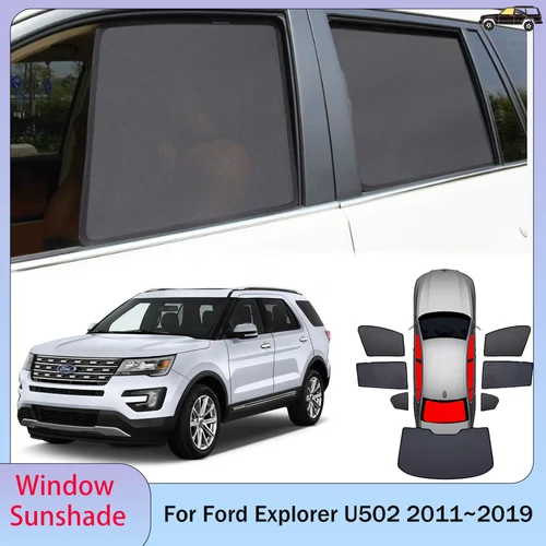 Imagen 1 del producto Para Ford Explorer U502 2011 ~ 2019 2012 2013 2014 2015 2016 2017 2018 parasol de privacidad de malla magnética para coche ventana lateral parasol accesorios de protección