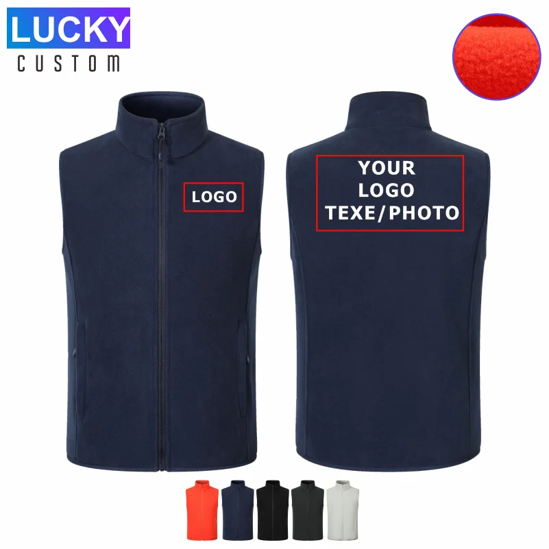 Customized Thicken Mens Vest Jacket Warm Sleeveless Jackets Winter Zipper Coat Autumn Stand-up Collar Casual Waistcoat Clothing